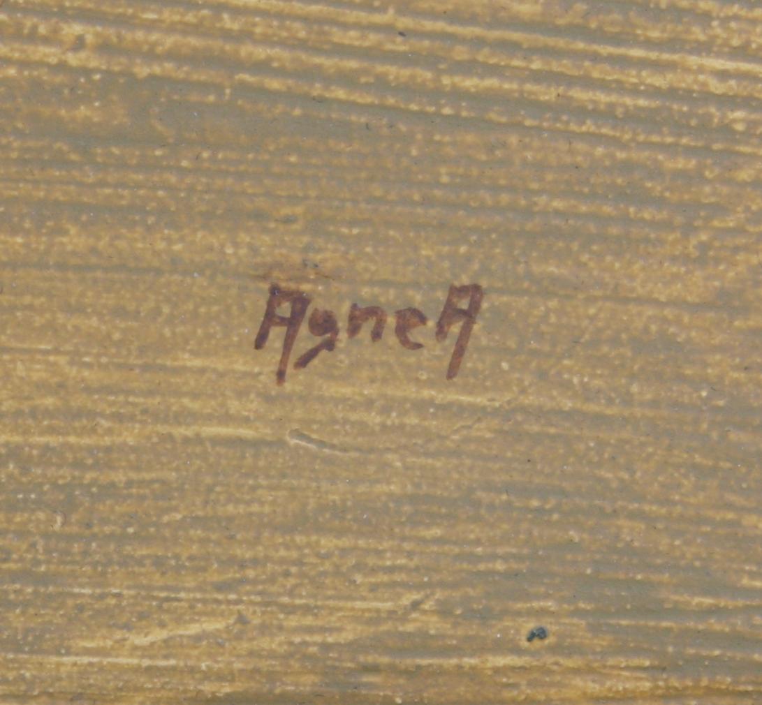 AGNE ARONSSON, olja på pannå, sign.
