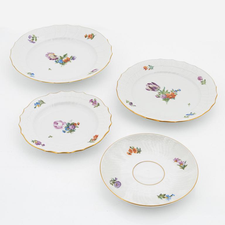 Royal Copenhagen, a 41-piece 'Sachsisk Blomst' porcelain service, Denmark.