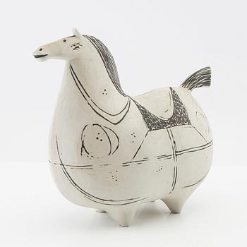 Stig Lindberg, Horse, "Springare", Gustavsberg signed stoneware.