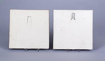 VÄGGPLATTOR, 2 st, Lisa Larson, Gustavsberg.
