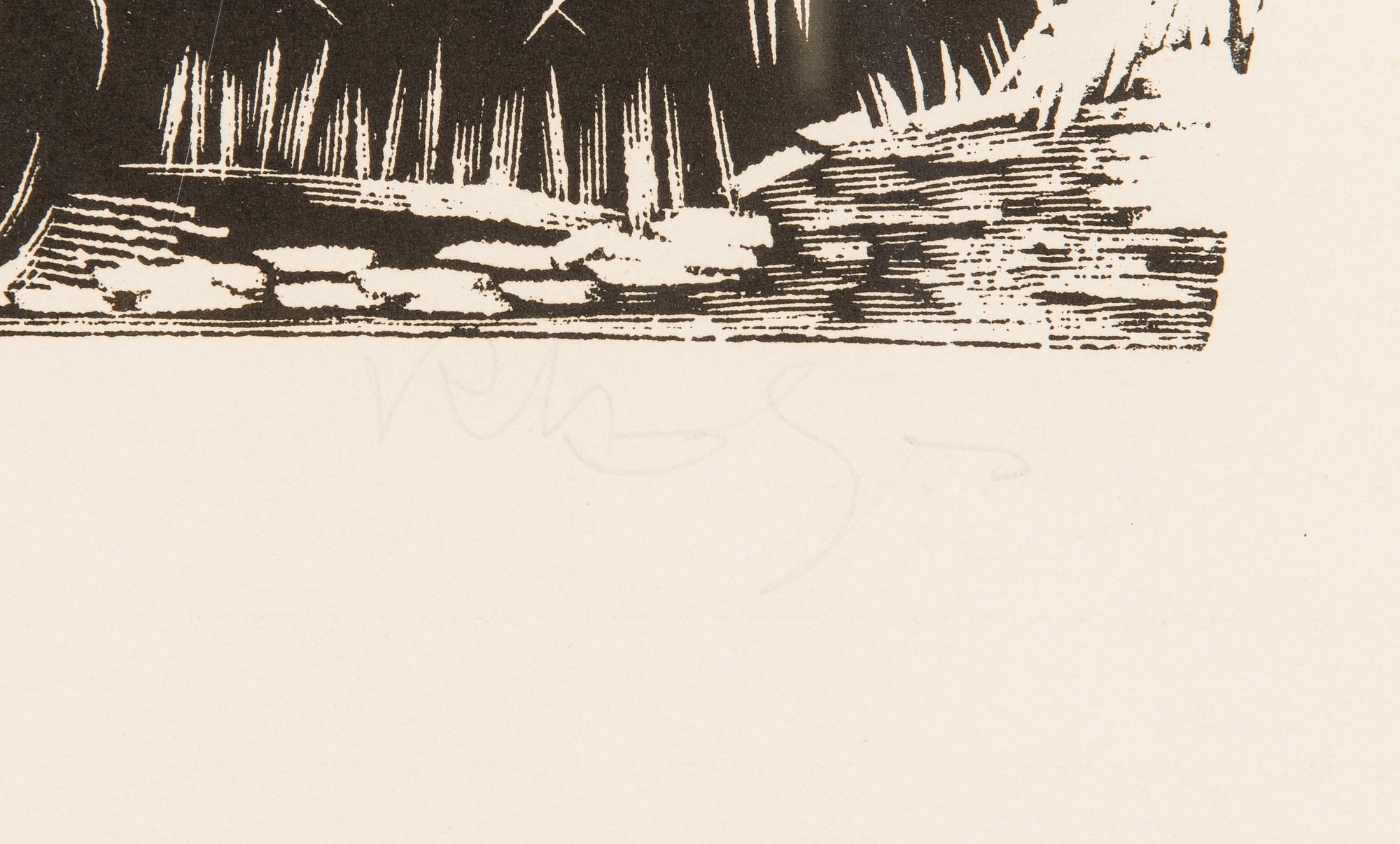 Richard Kaljo, linocut, signed.
