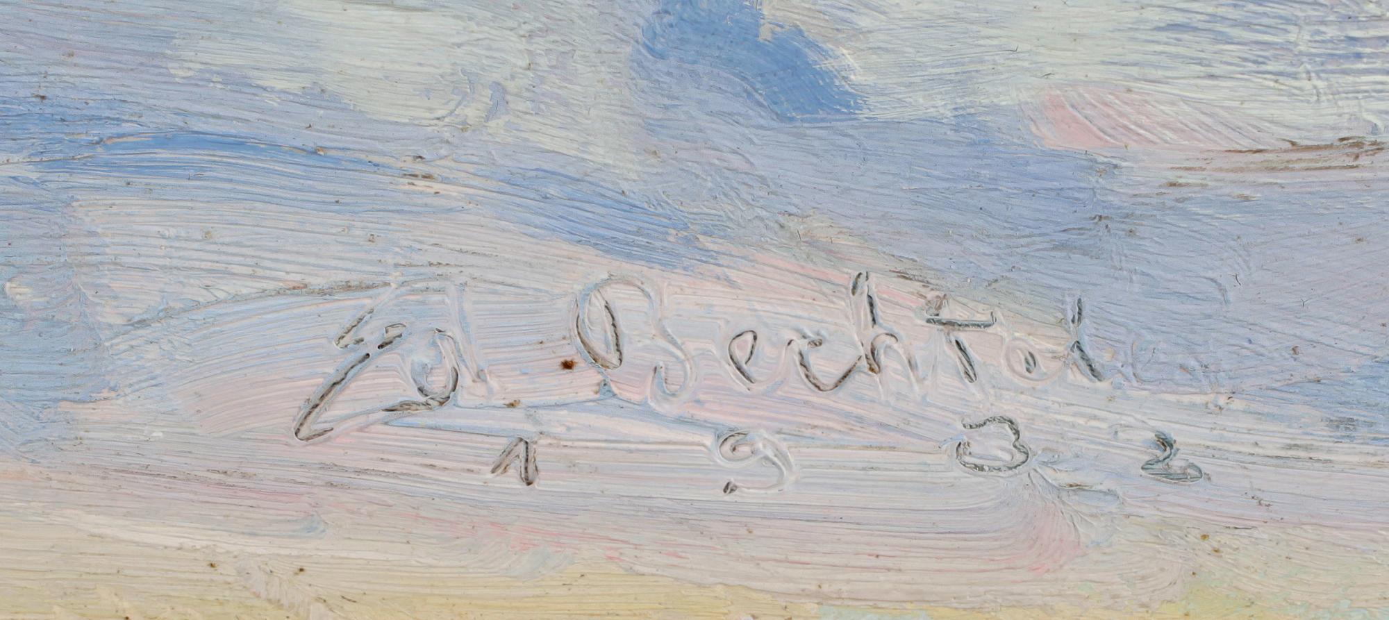 EDUARDO BECHTELER, olja på pannå, sign o dat -22.