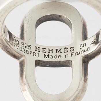 Hermès silver ring.