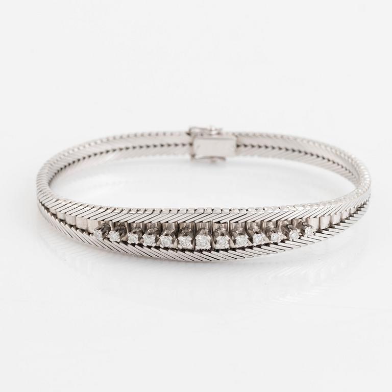White gold and brilliant cut diamond bracelet.