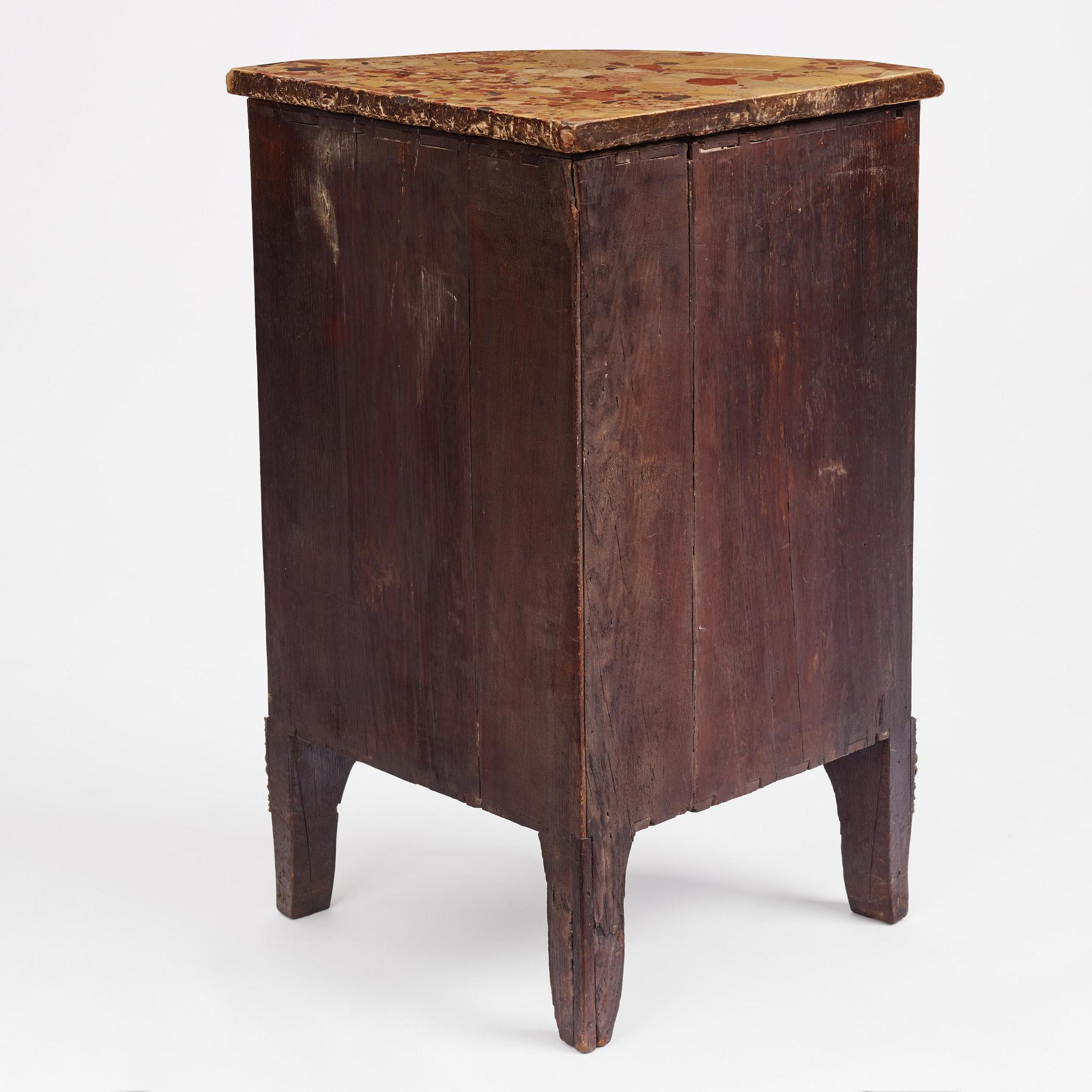 A Louis XV kingwood and gilt-bronze mounted encoignure by J. Dubois (master in Paris 1742-63).