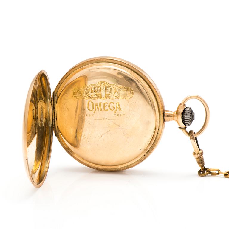 OMEGA pocket watch, 14K gold, 50 mm.