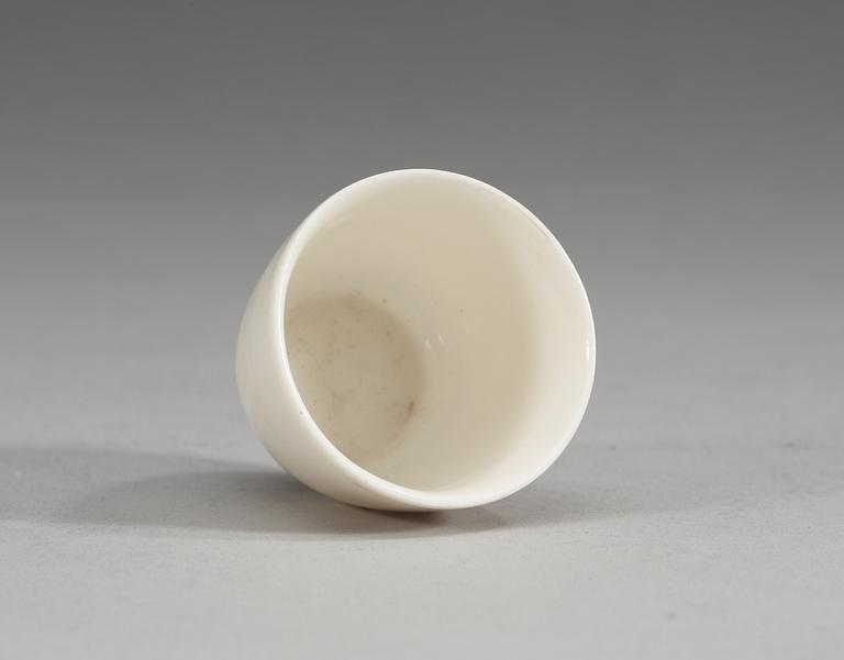 A blanc de chine wine cup, Qing dynasty, Kangxi (1662-1722).