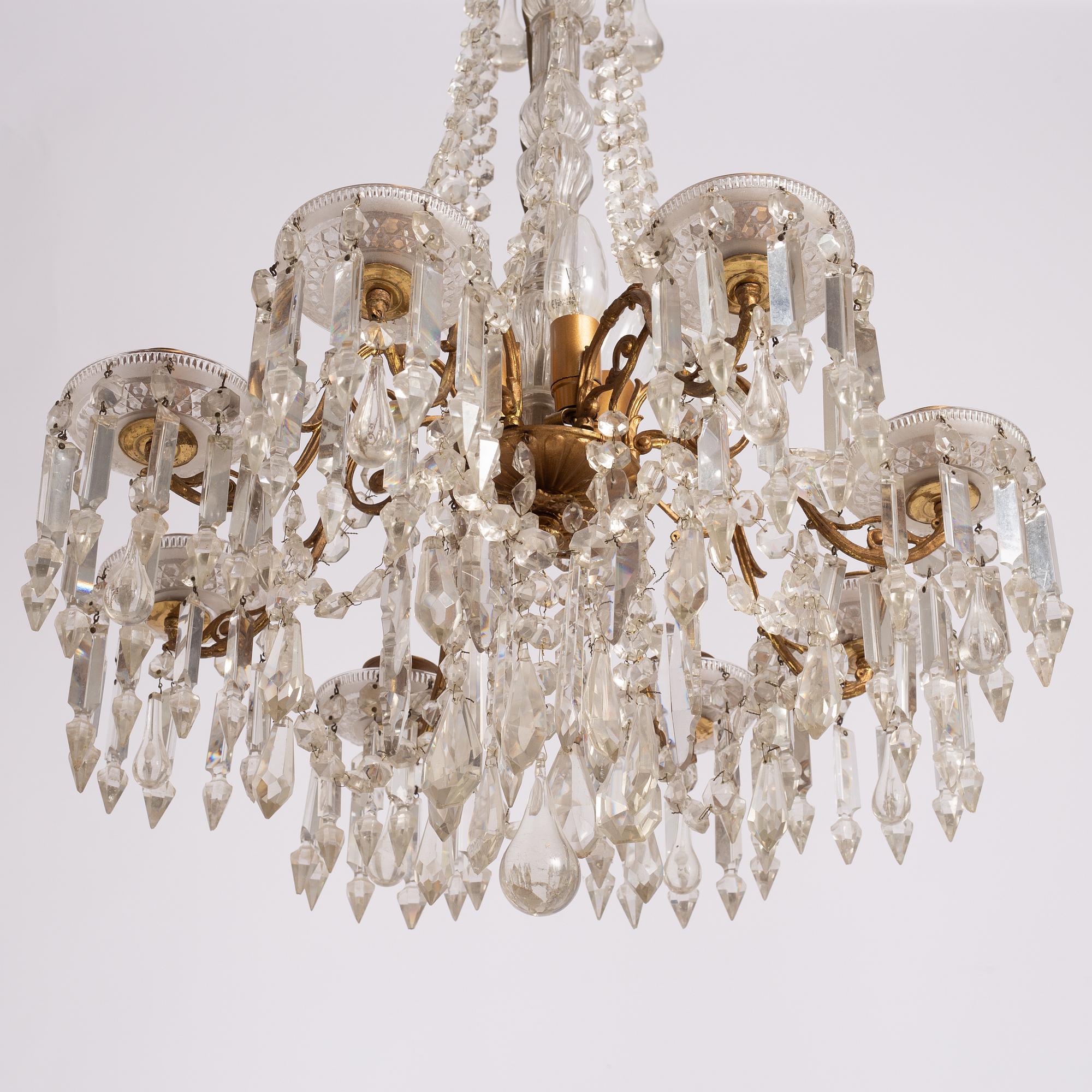 Chandelier, Sweden, late 19th century, Oscarian period.