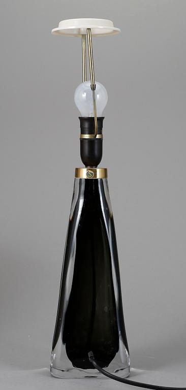BORDSLAMPA, glas, Carl Fagerlund, signerad, Orrefors.