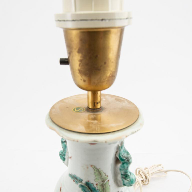 A Chinese porcealin vase/tabel lamp 19th century.