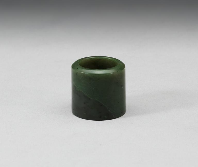 A jade Archers ring, Qing dynasty.