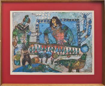 THEO TOBIASSE, färglitografi, signerad. E.A.