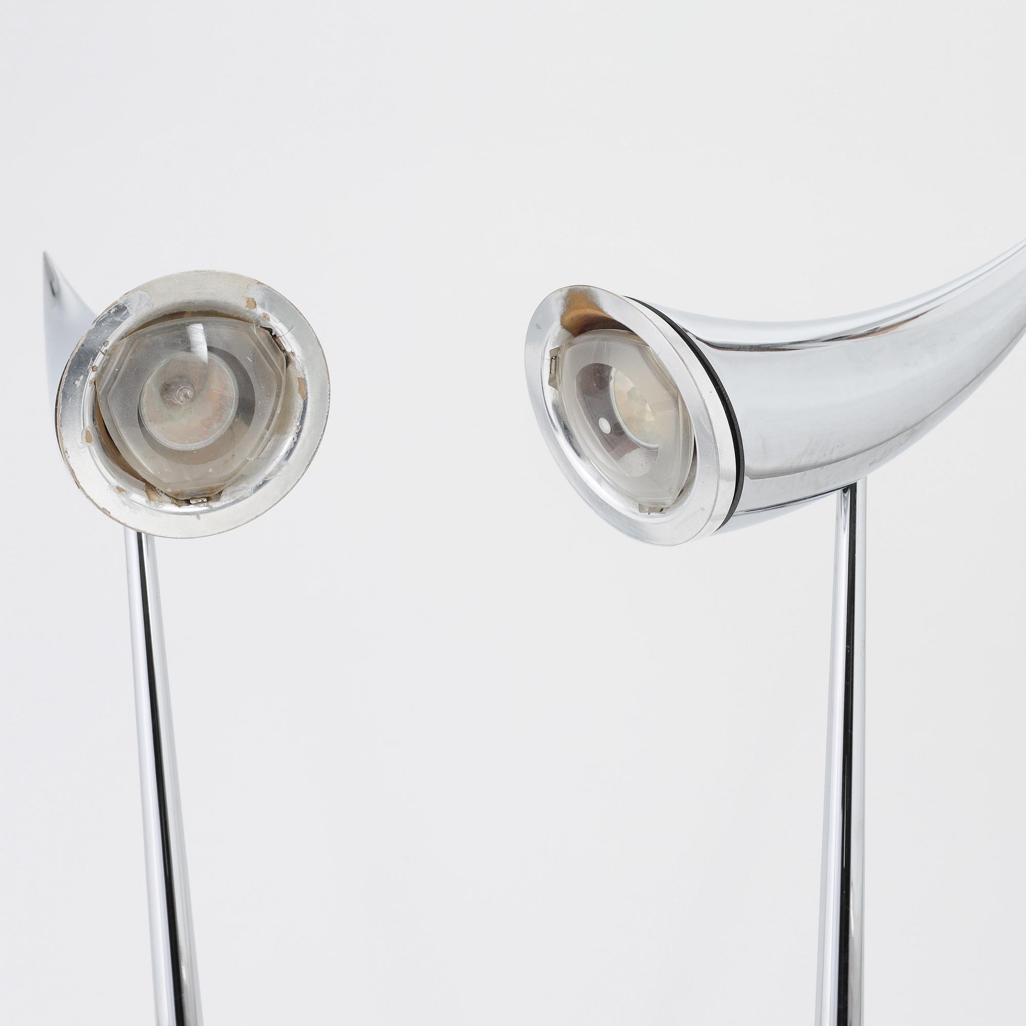 Philippe Starck, a pair of 'Ara' table lamps from Flos, Italy.