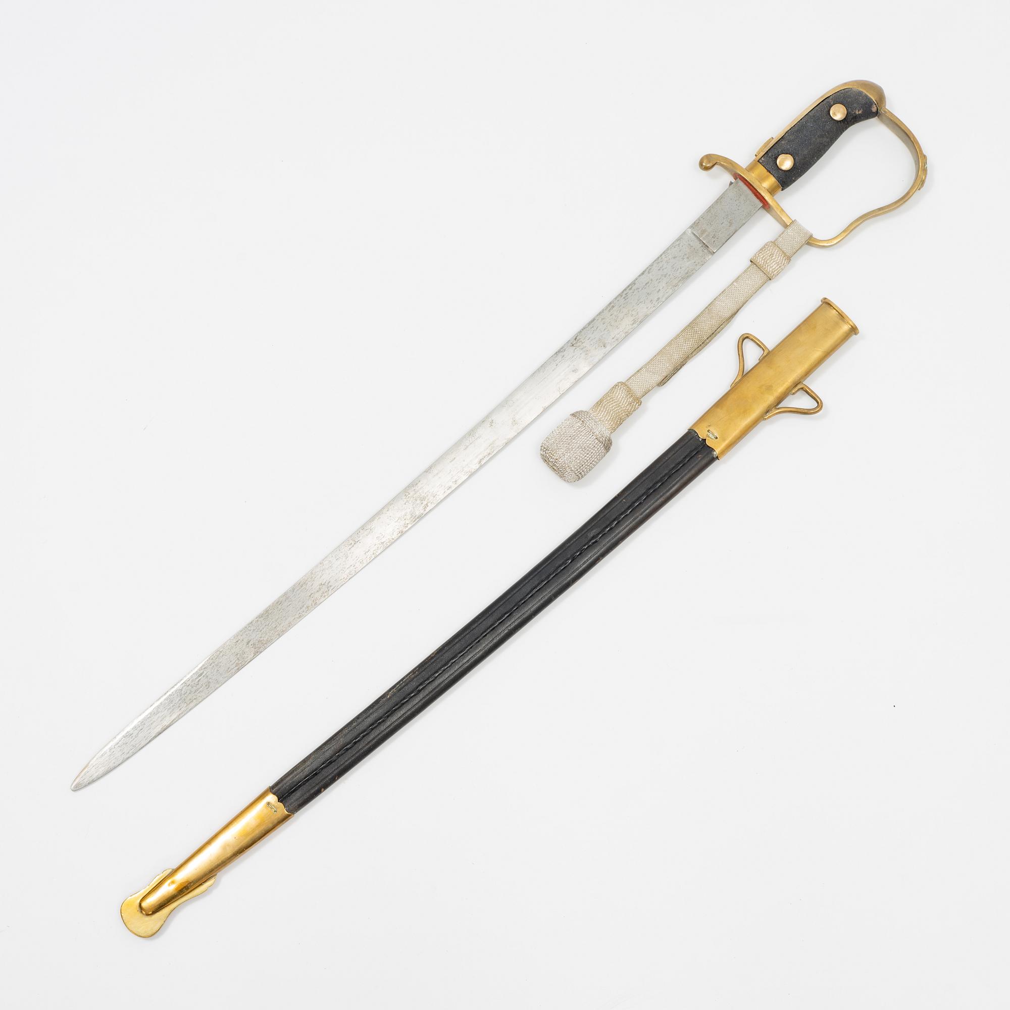 A Swedish police sabre with scabbard, drom around the year 1900.
