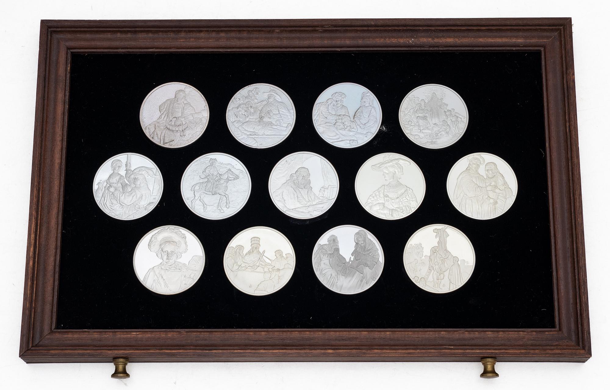 "Rembrandt in silver", 50 collector medals in sterling silver, Franklin Mint Ltd.