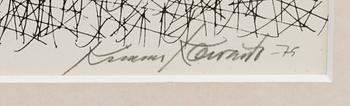 serigraph, signed and dated -75, numbered 55/75.