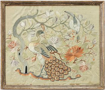 Two silk embroideries, China, circa 1900.