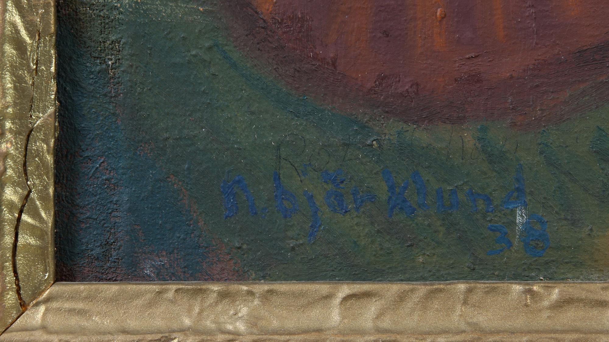 OKÄND KONSTNÄR, olja på duk, sign N Björklund.