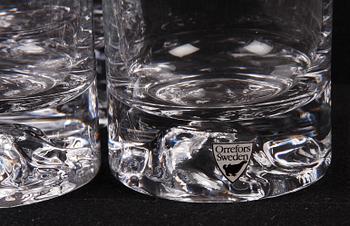 GROGGLAS, 8 st, "On the rocks", Martti Rytkönen, Orrefors, 2000-tal.