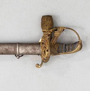 Sabel, svensk, m/1859 för officer, med balja.