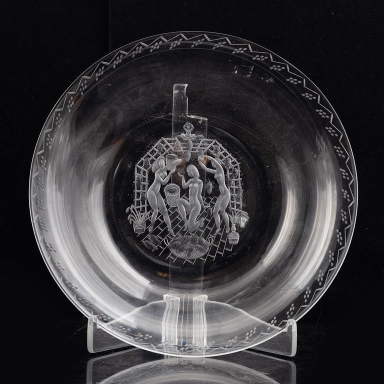 Edward Hald, a model '379' glass bowl, Orrefors.