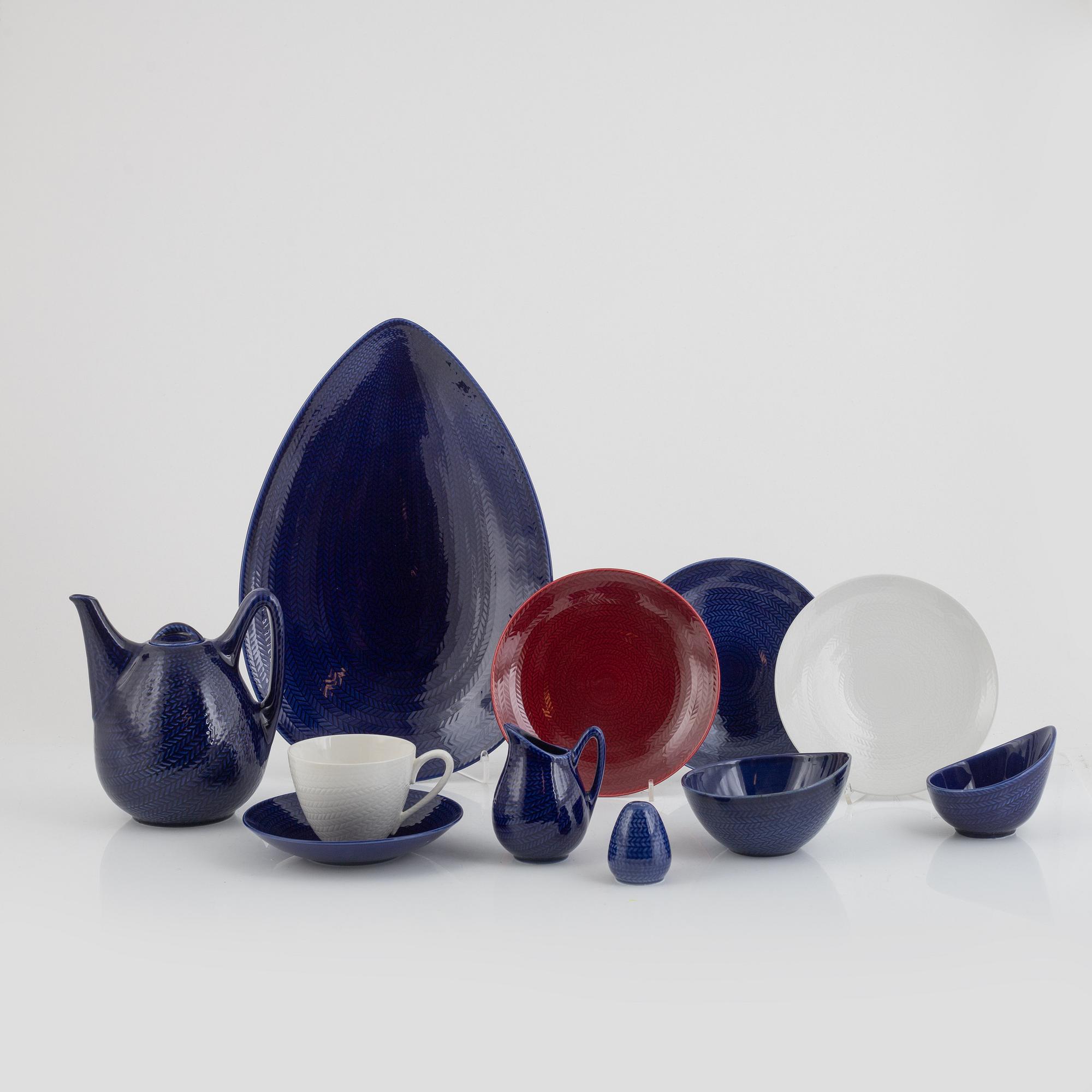 Hertha Bengtson, servis, 44 delar, "Blå eld", Rörstrand.