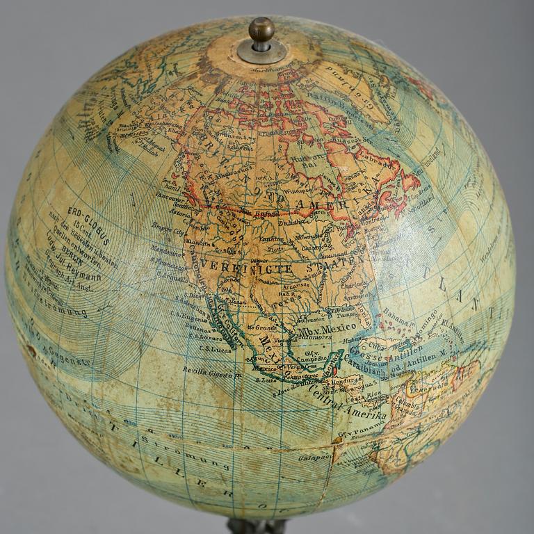 JORDGLOBB, miniatyr, 1890-tal. Ludw. Jul. Heymann. Berlin.