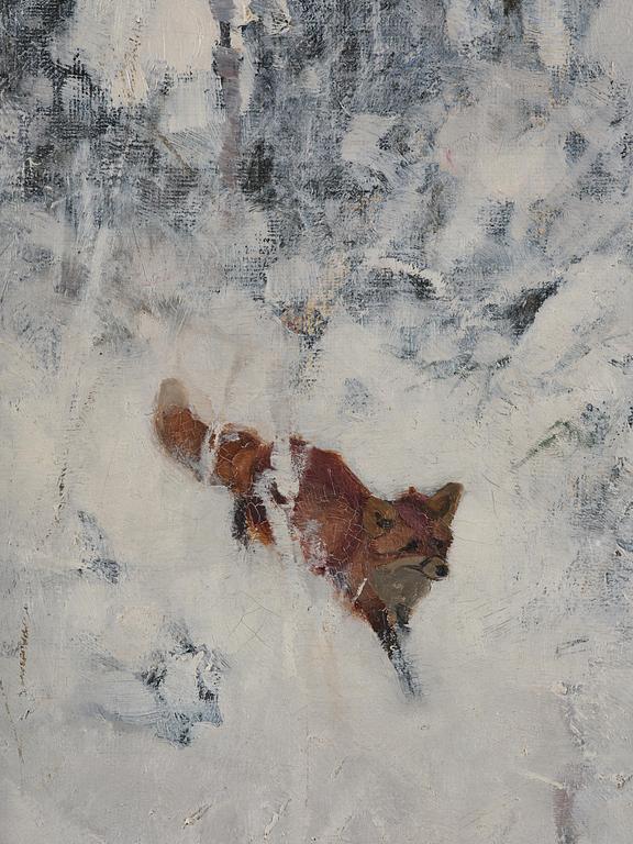 Bruno Liljefors, Fox in a winter landscape.