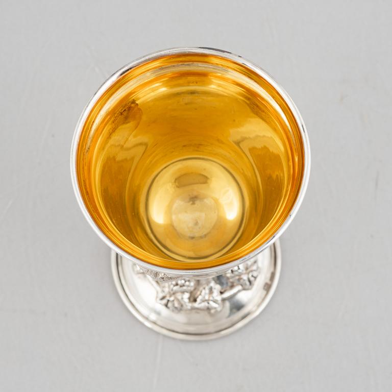 Wine glass/chalice, sterling silver, 20th Century.