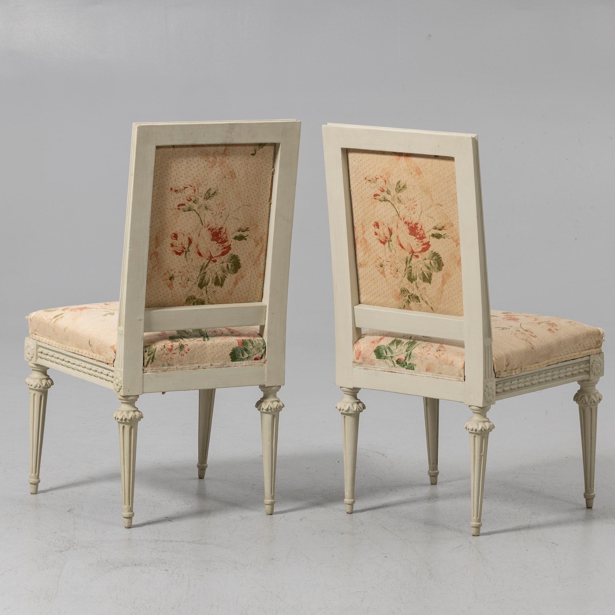 Chairs, a pair, Late Gustavian, circa 1800.