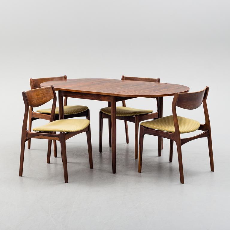 A five piece dining set, 1950's/60's.