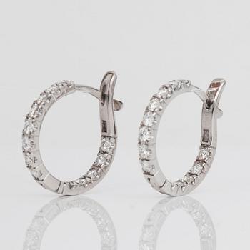 A pair of brilliant-cut diamond hoop earrings. Total carat weight circa 1.50 cts.