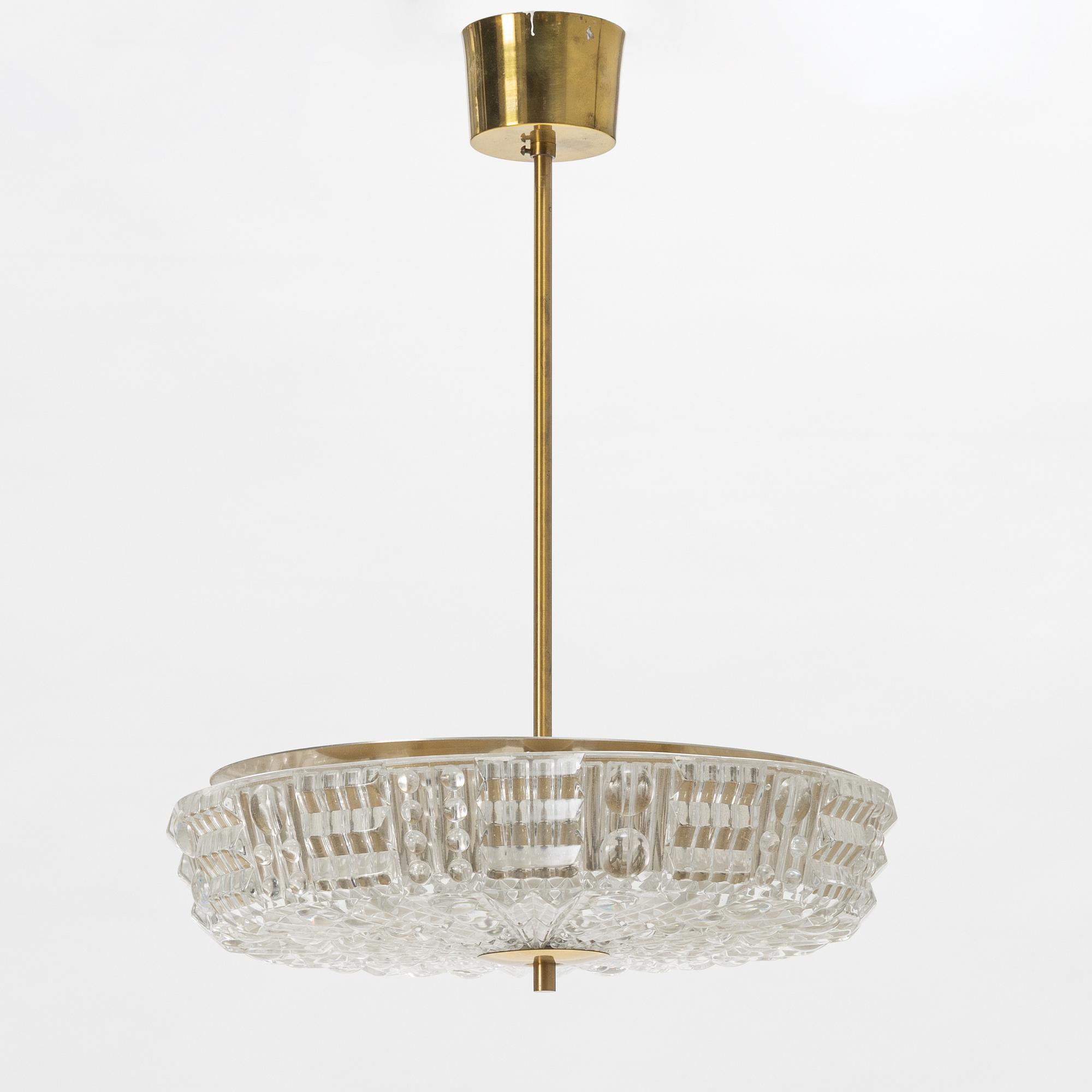 Carl Fagerlund, a glass ceiling light, Orrefors, second half of the 20th Century.