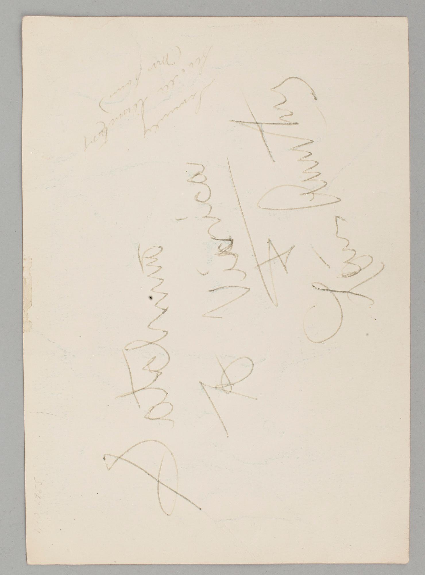 MENUBLAD MED AUTOGRAF, Louis Armstrong med hustrun Lucille, 1950/60-tal.