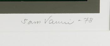 SAM VANNI, serigrafi, signerad, daterad -78 och märkt T.P.