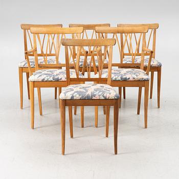 Carl Malmsten, four chairs and two armchairs, 'Guldheden', second half of the 20th Century.