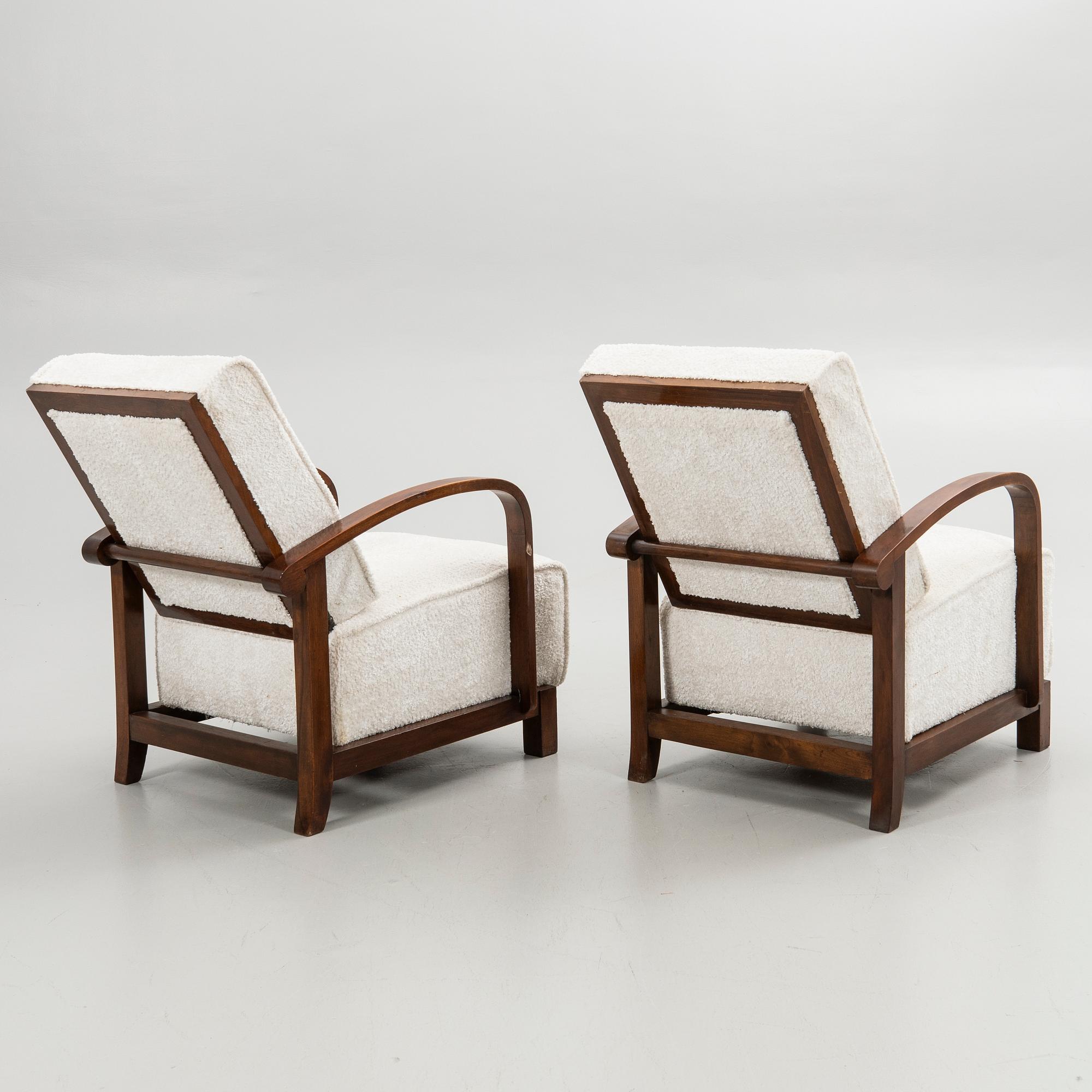 Armchairs, a pair, Art Deco style, 20th century.