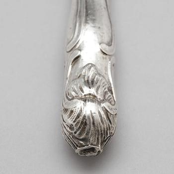 A set of Swedish Silver Rococo Cutlery, mark of Isak Trybom, Stockholm 1766.