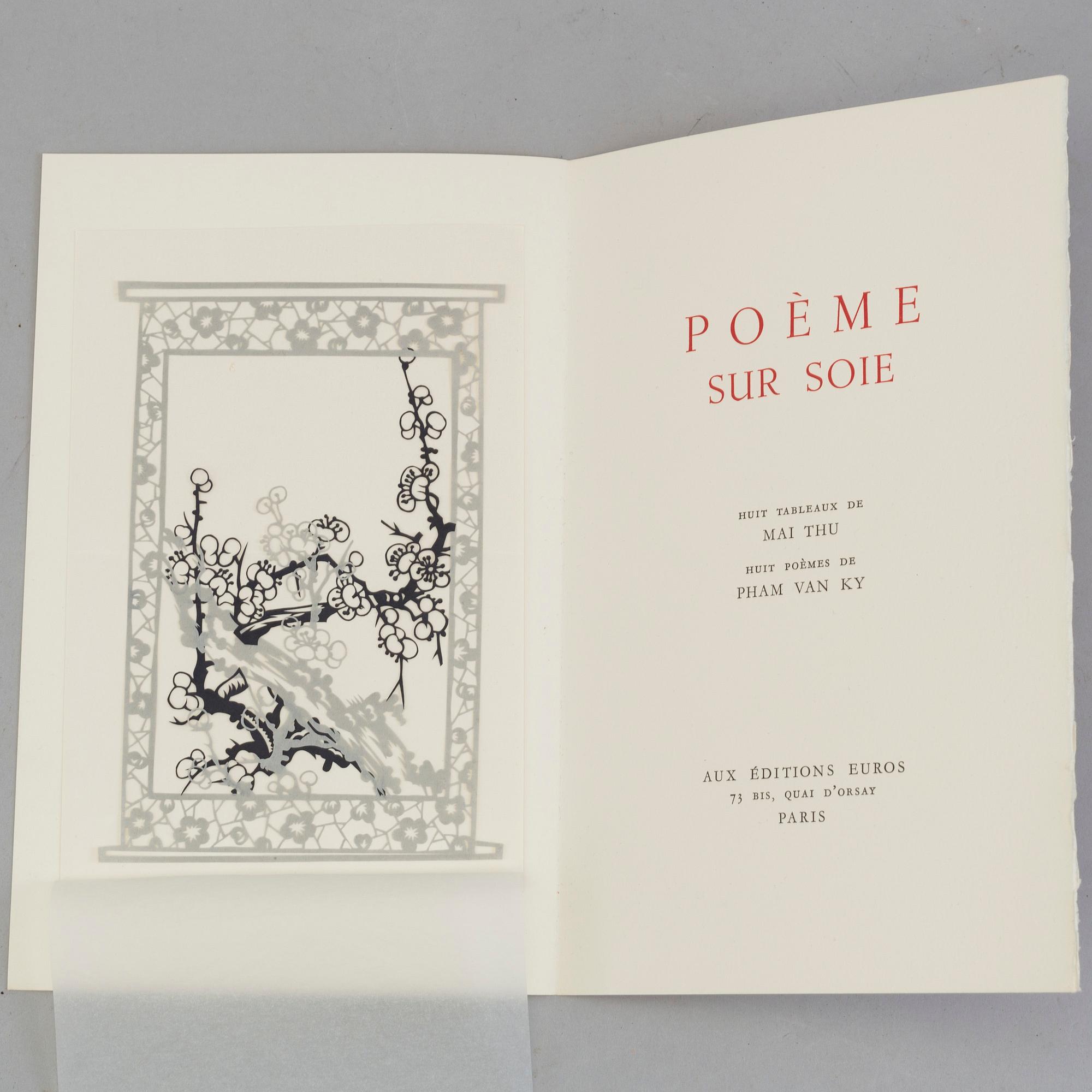 MAI TRUNG THỨ, portfolio with 8 lithographs on silk, signed and stamped by the artist,  published in 1961, 463/523.