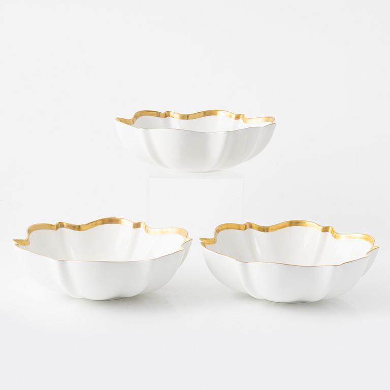 Karin Björquist, a group of three 'Nobel' bone china bowls, Rörstrand.