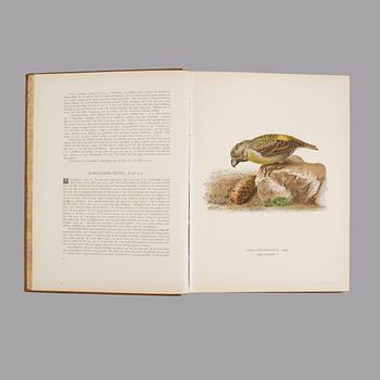Three book "Svenska fåglar (Swedish birds)" with images by M, W & F VON WRIGHT, printed by Börtzells AB, 1924-1929.