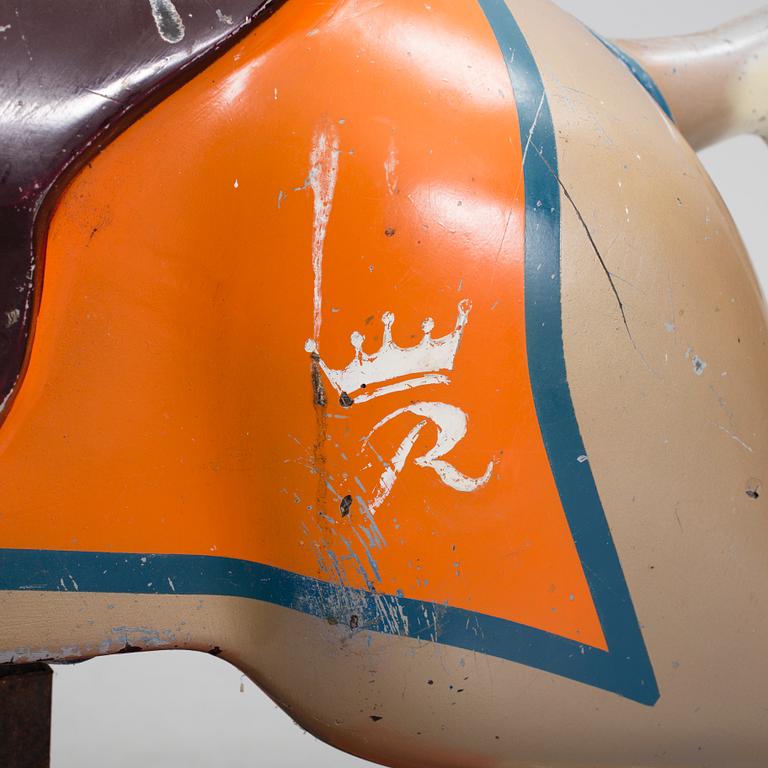 A motorized fiberglass horse probably 1970s.