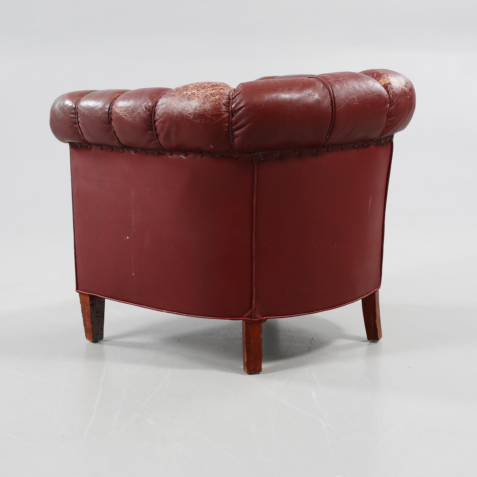 CLUBFÅTÖLJ, tidigt 1900-tal.