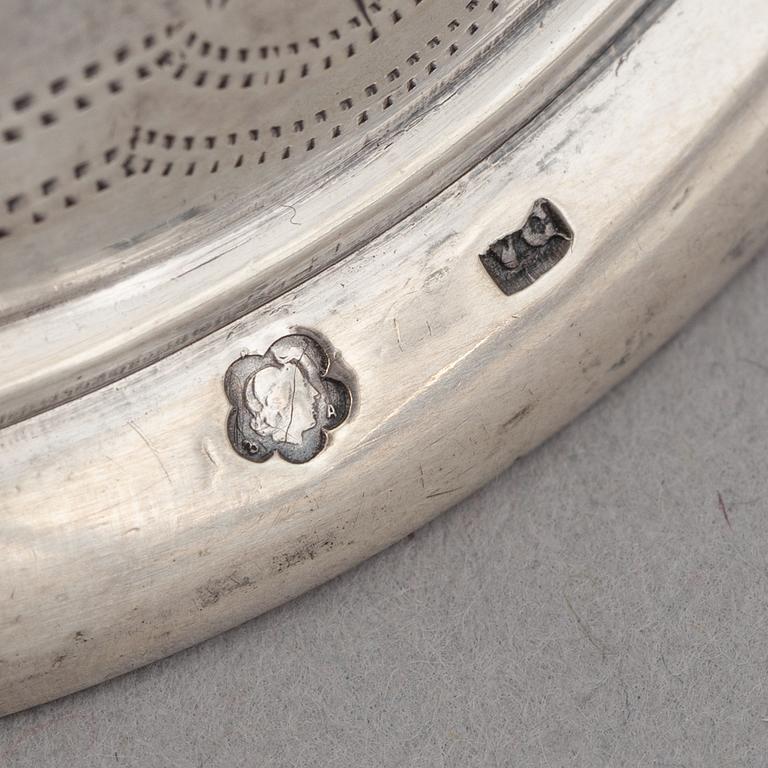 Bordsklocka, silver, Österrike, omkring 1900.