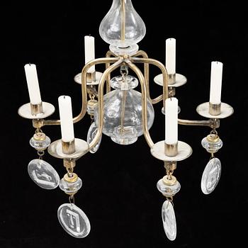 Erik Höglund, a chandelier, Kosta Smide, Sweden, second half of the 20th century.