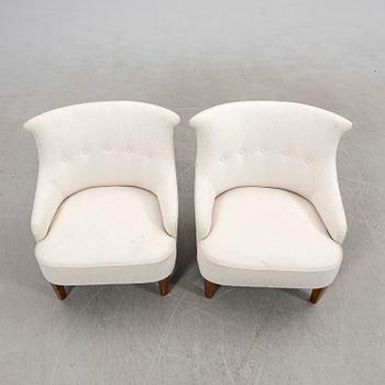 Fåtöljer, ett par, 1900-tal mitt.