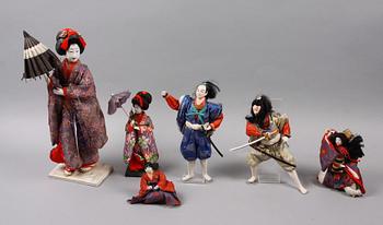 PARTI JAPONICA, ca 100 delar, modeller och dockor, Japan 1900-talets första hälft/mitt.
