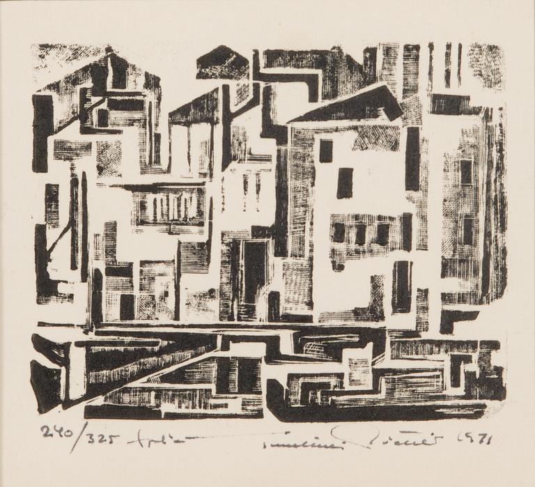 Tuulikki Pietilä, woodcut, signed and dated 1971, numbered 240/325 tpl'a.