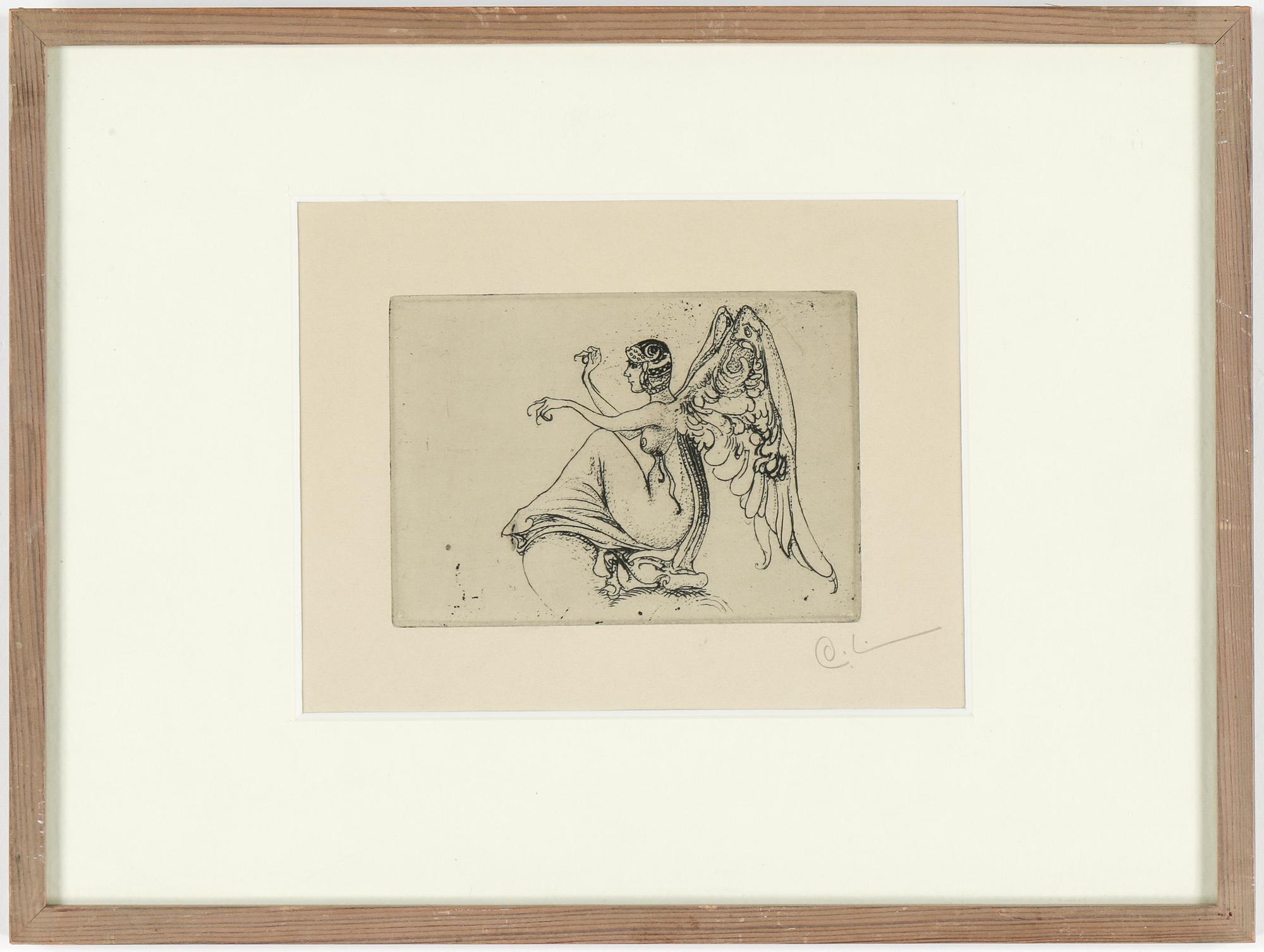 CARL LARSSON, etsning, monogramsignerad.