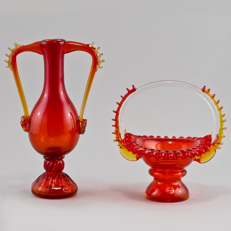 SKÅL samt VAS, glas, Murano, Italien, 1900-talets andra hälft.